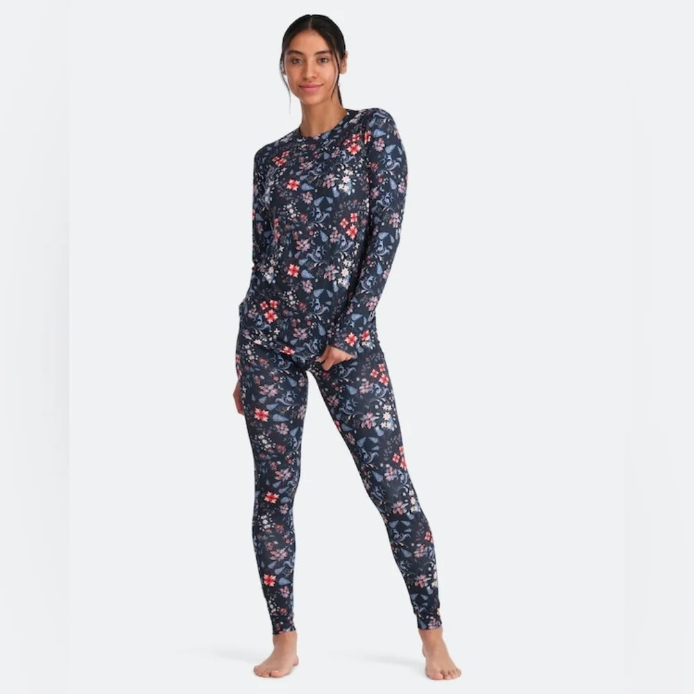 Kari Traa Baselayer SET Long Sleeve Tee Shirt Leggings Pajamas PJs Athleisure M - Picture 2 of 8